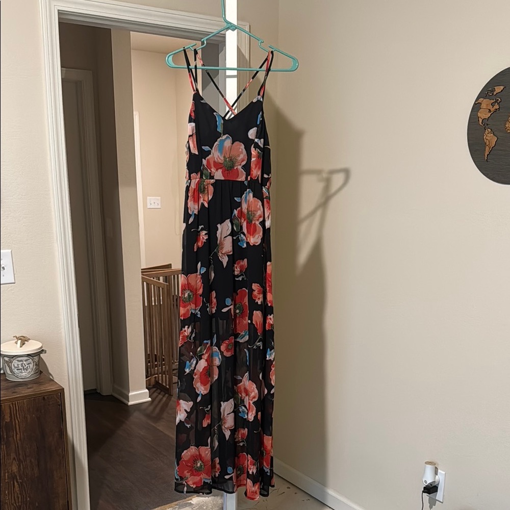 Floral Black Maxi Dress